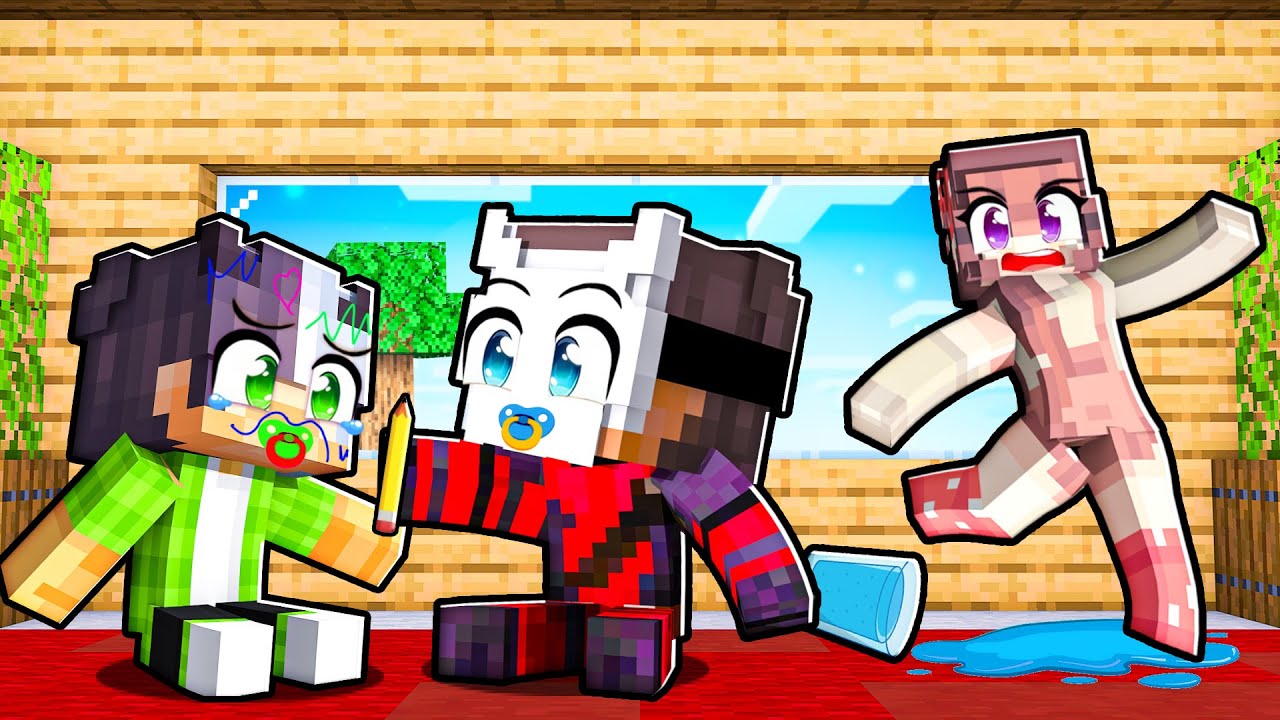 Küçültme Cihazı İle Bebek Olup MANTAR Bebek Bakıcısını Trolledik! - Minecraft