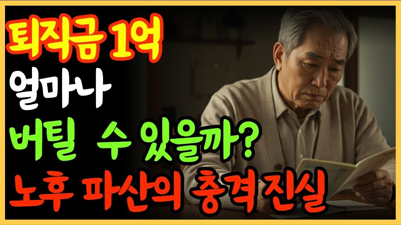 퇴직금 1억, 얼마나 버틸 수 있을까 노후 파산의 진실   노후준비   오디오북   퇴직금1억