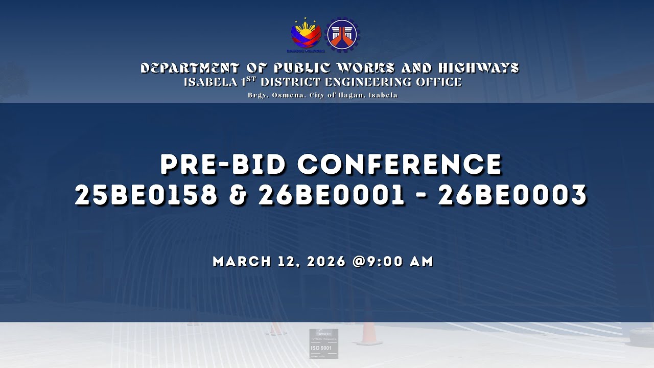 Procurement Livestream for DPWH Isabela 1st District Engineering Office on MARCH 12, 2026
