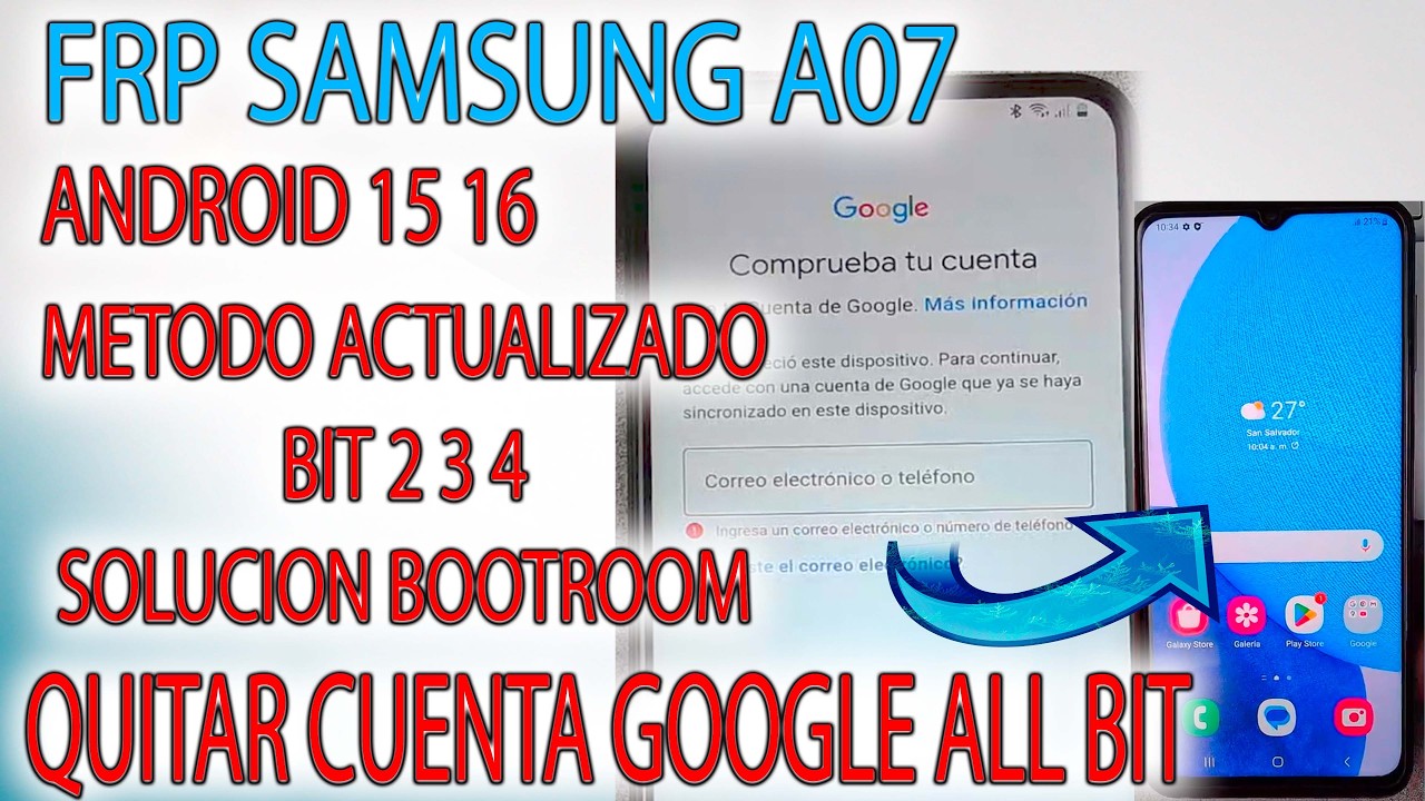 FRP BYPASS SAMSUNG A07 SOLUCION BIT 2 3 4 QUITAR CUENTA GOOGLE METODO ACTUALIZADO A075 UNLOCKTOOL