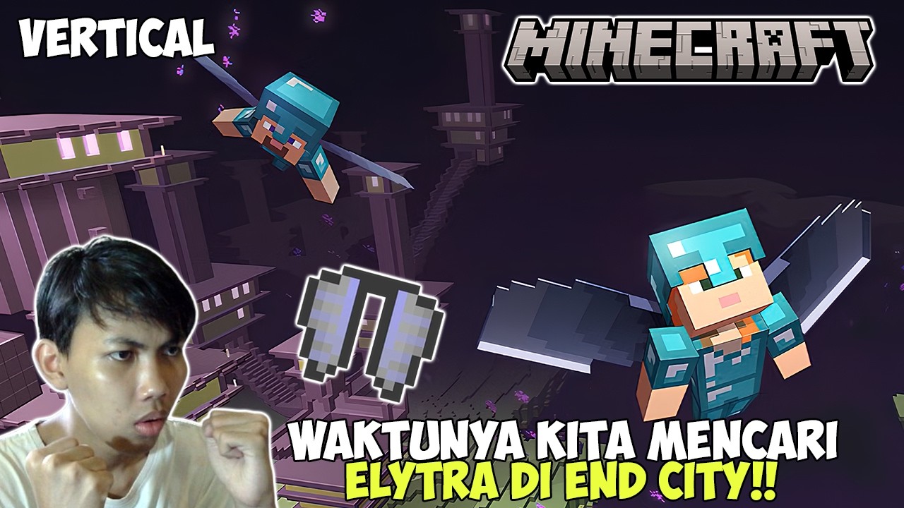 (VERTICAL) KITA CARI ELYTRA!! NAMATIN MINECRAFT SURVIVAL #shortlive #shorts #liveshorts #short
