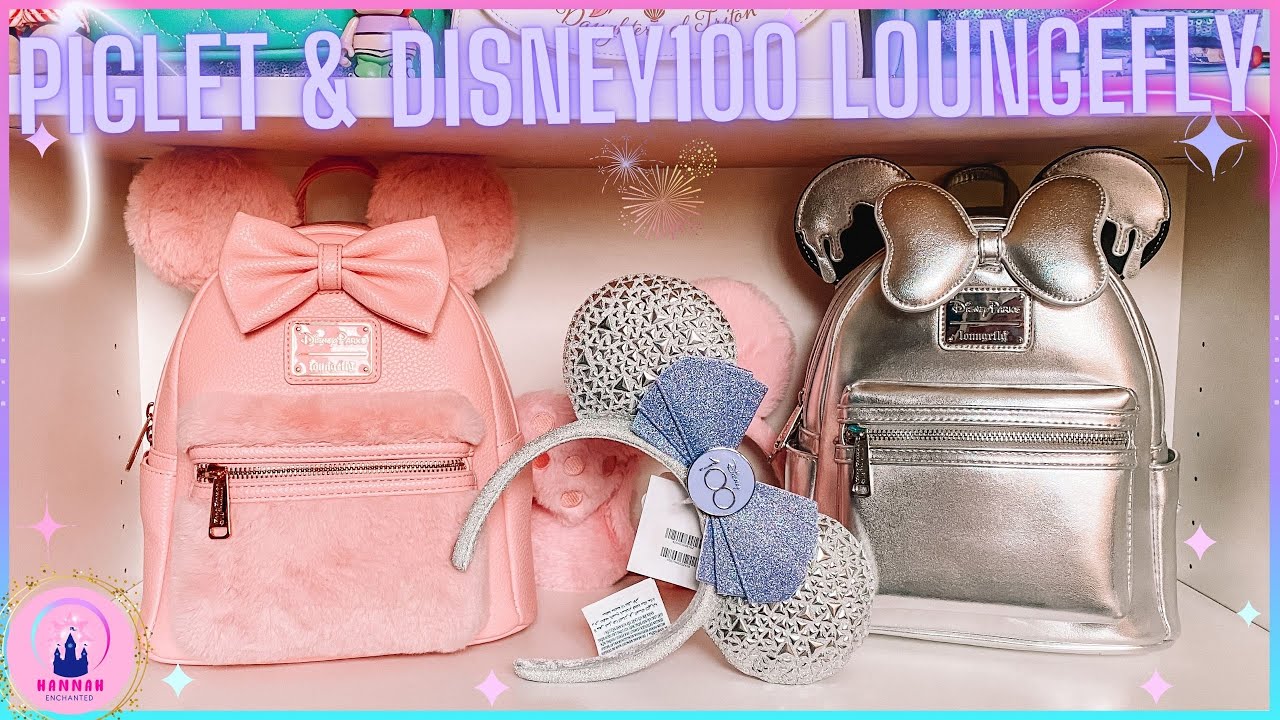 Disney 100 Platinum Ears & Loungefly Mini Backpack Unboxing Piglet Pink Merchandise ShopDisney Haul