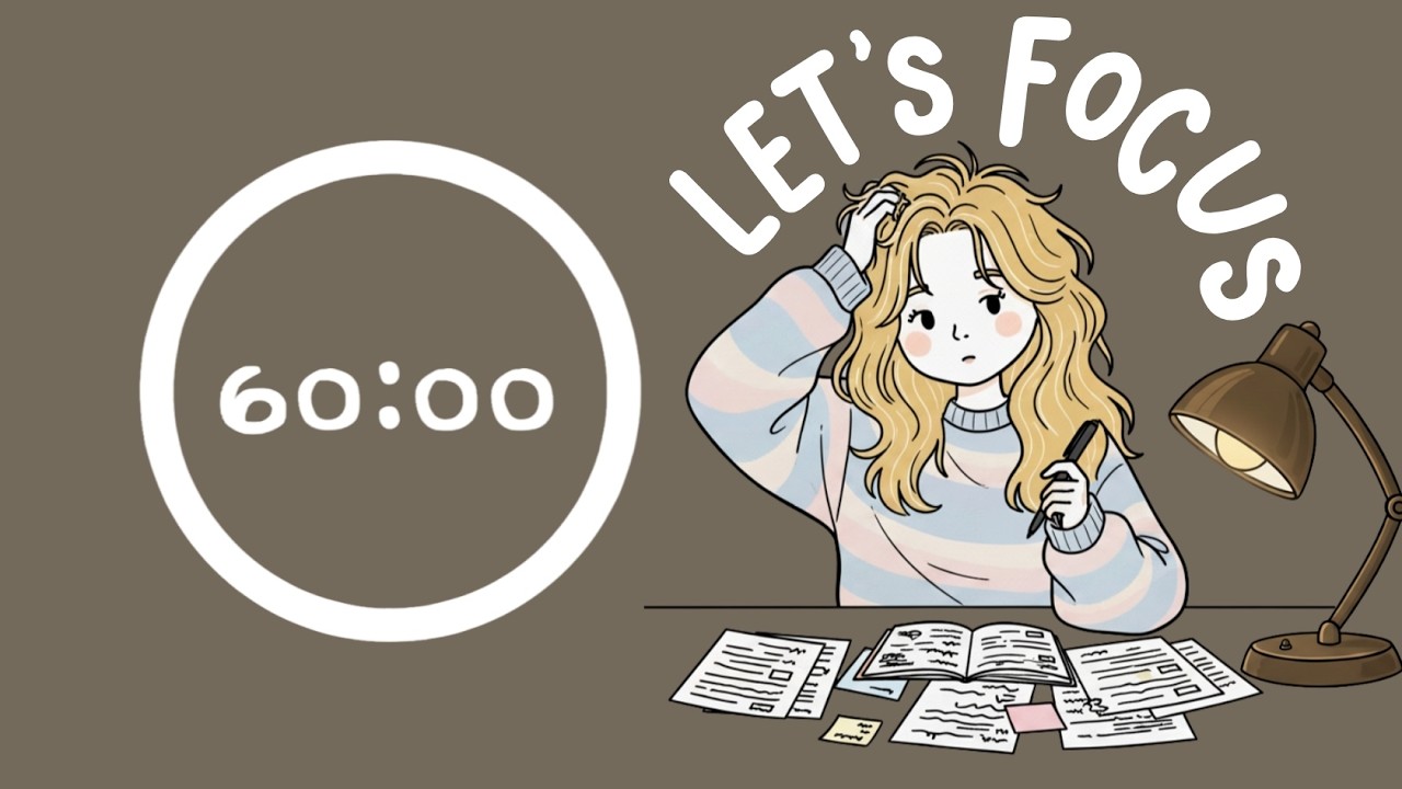 Pomodoro Timer 4x60 (4hr) | ADHD | Let's get focused! | Lofi Hip Hop ♡ #pomodoro #studywithme