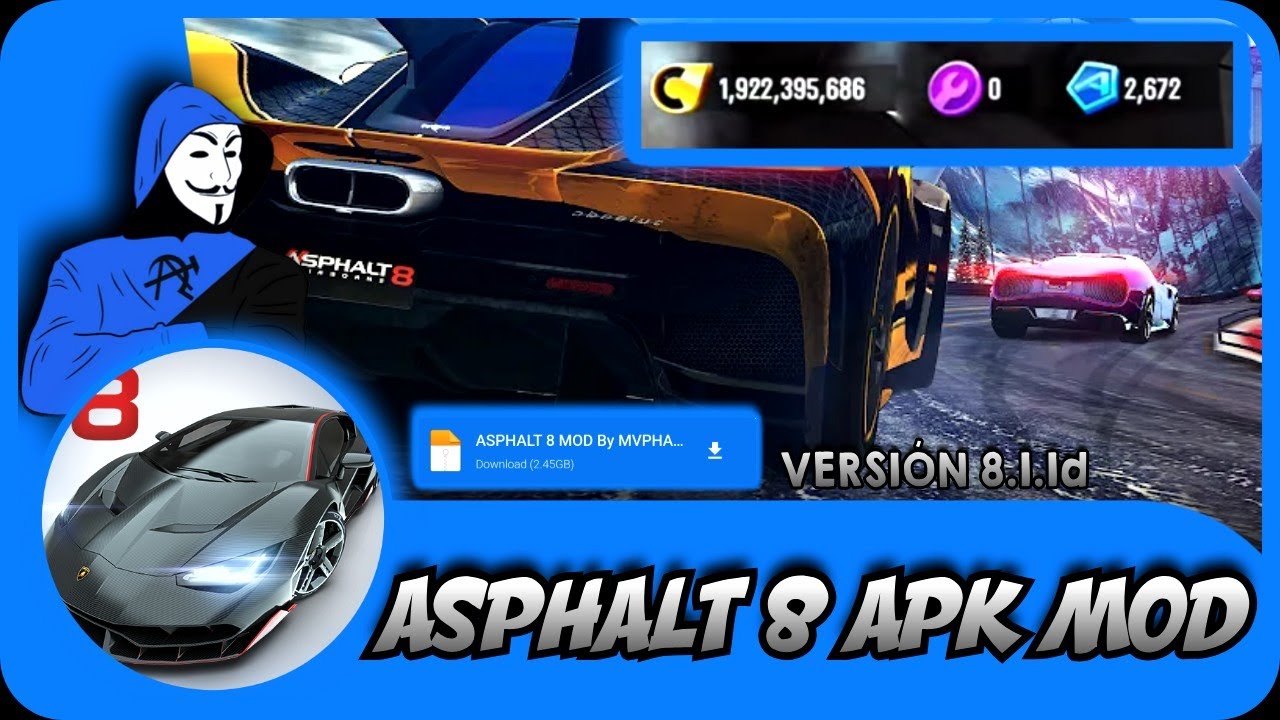 ASPHALT 8 APK MOD ÚLTIMA VERSIÓN 8.1.1d 🔥 DINERO ILIMITADO Y AUTOS DESBLOQUEADOS//2025