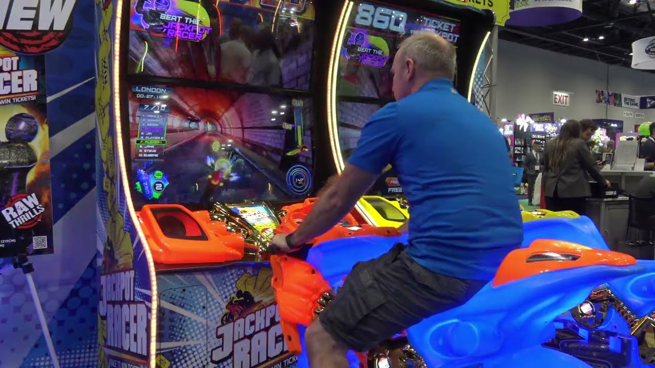 Racing For Tickets In Jackpot Racer by Raw Thrills (IAAPA 2025)