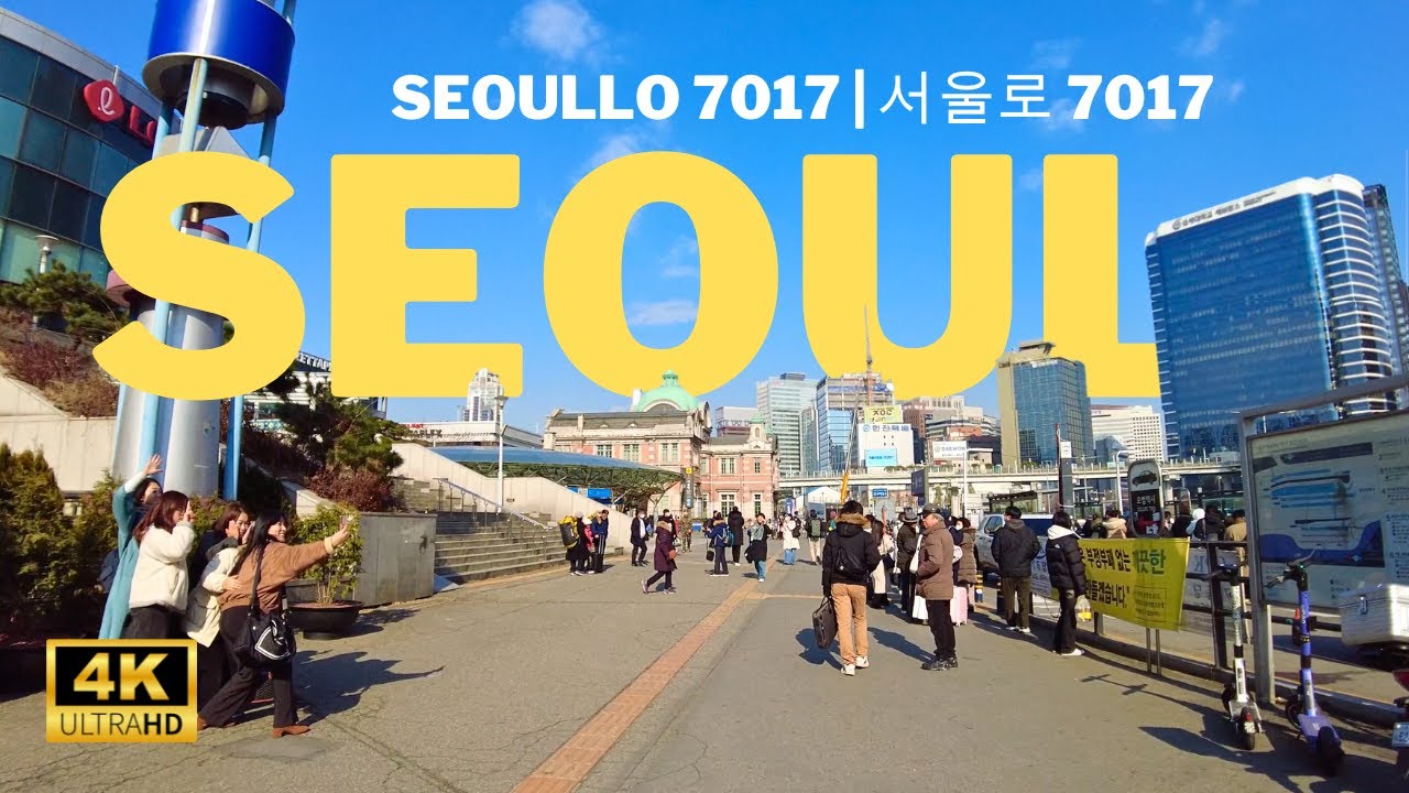 Seoul Walk | Walk along Seoullo 7017-Namsan Park | Korea Travel 4K UHD | Seoul Winter Walk