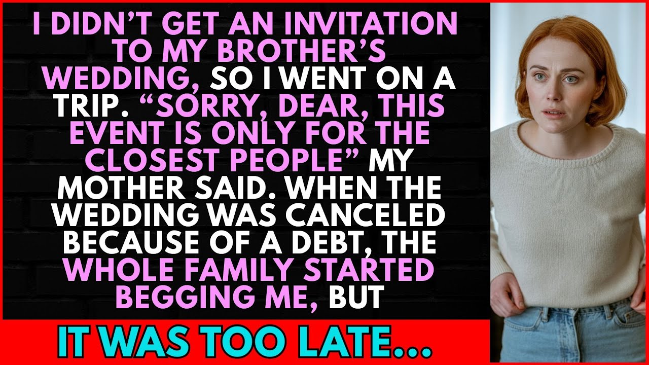 I didn't get an invitation to my brother's wedding, so I went on a trip. “Sorry, dear, this event