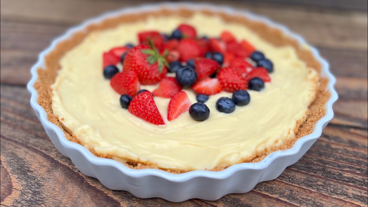 VANILLA CUSTARD TART WITH FRESH BERRIES   Baking tutorial by Baking Kid Bakes