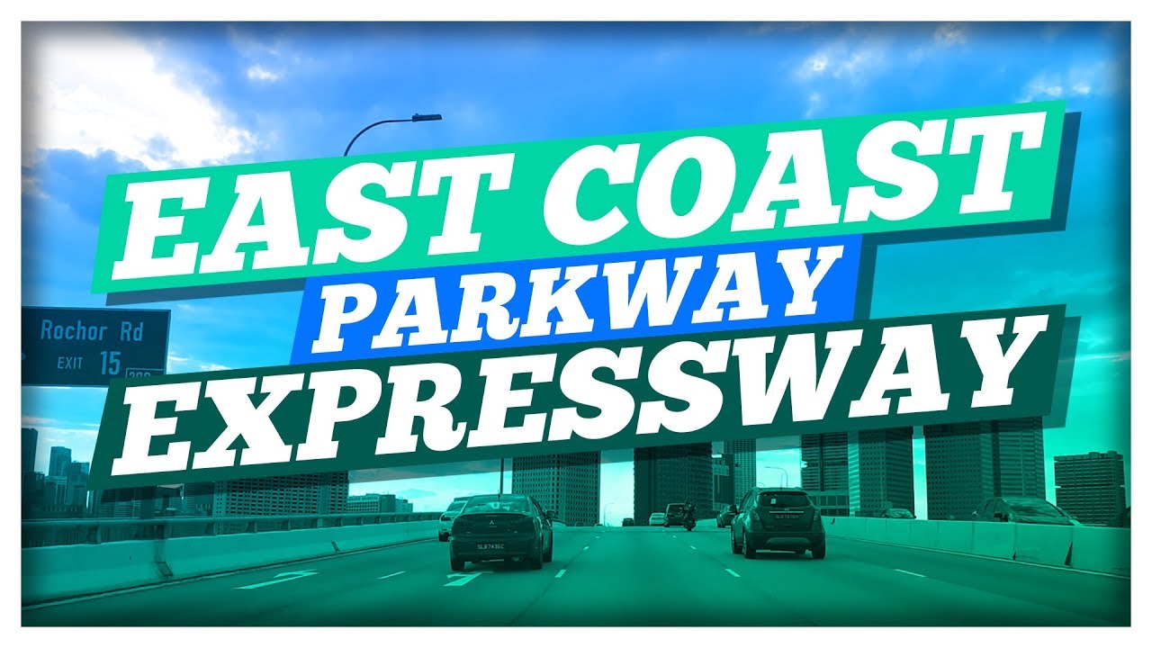 Driving In Singapore City Road - East Coast Parkway Expressway - ECP