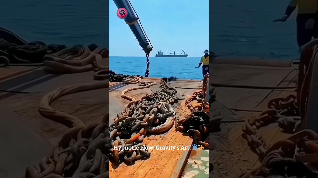Ocean Serpent: Watch A GIANT Chain Dance On Deck! #HeavyMachinery #NauticalLife #MindBlown ⚓⛓️🤯