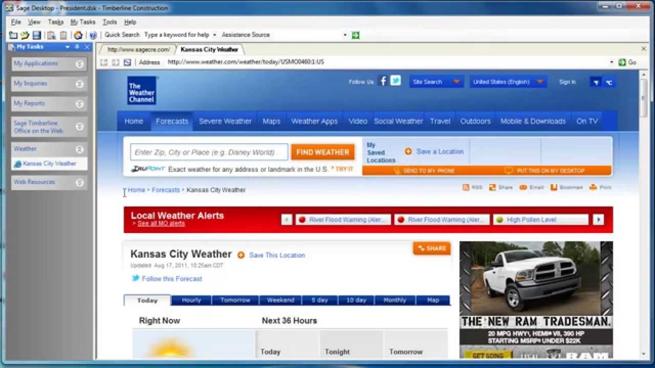 How to Add Web Pages to Sage Timberline Desktop, Pervasive (Legacy)
