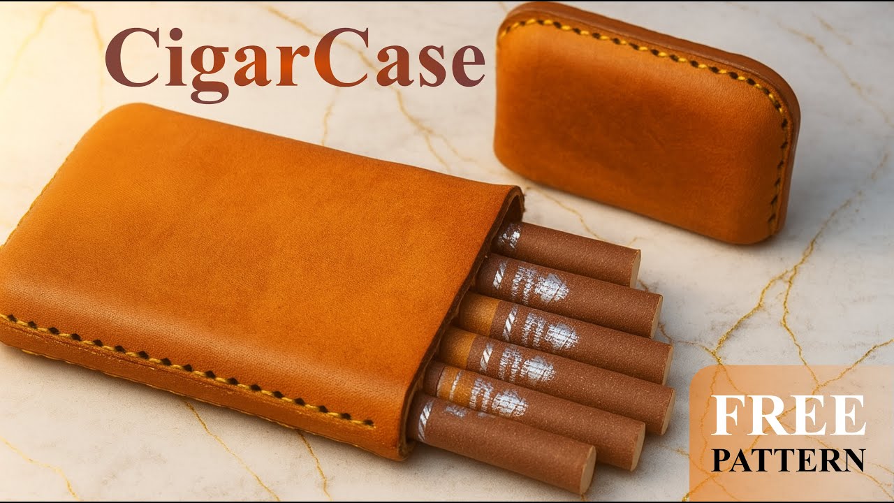 DIY Leather Cigar Case | ASMR | handmade | free pattern