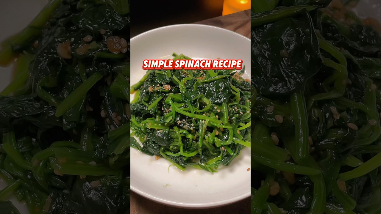 Easy 5 - minute Spinach Side Dish #recipe #easyrecipe #spinach #veggies #vegetables
