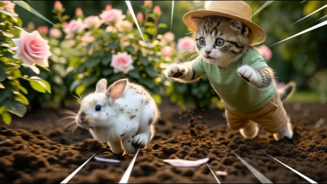 Our Cats Had a Busy Farm Day 🐱🌾🍞 (Then Found a Bunny)