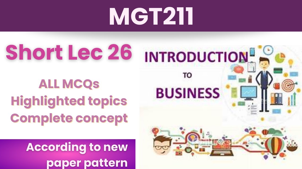 MGT211 Short Lecture 26_Highlighted Questions_MGT211 Lectures_ Final Term_Full Detail In Short Time