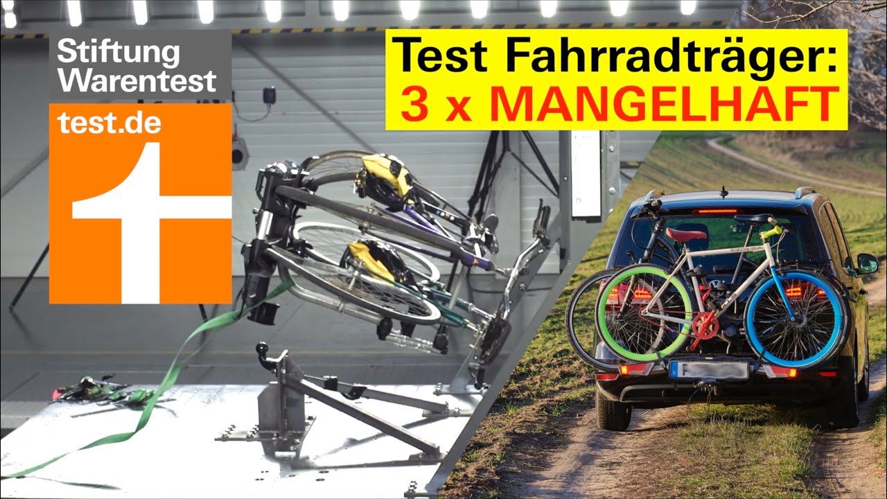 Test Fahrradtr&auml;ger f&uuml;rs Auto: 3 Fahrrad-Hecktr&auml;ger im Crashtest mit schweren Sicherheitsm&auml;ngeln