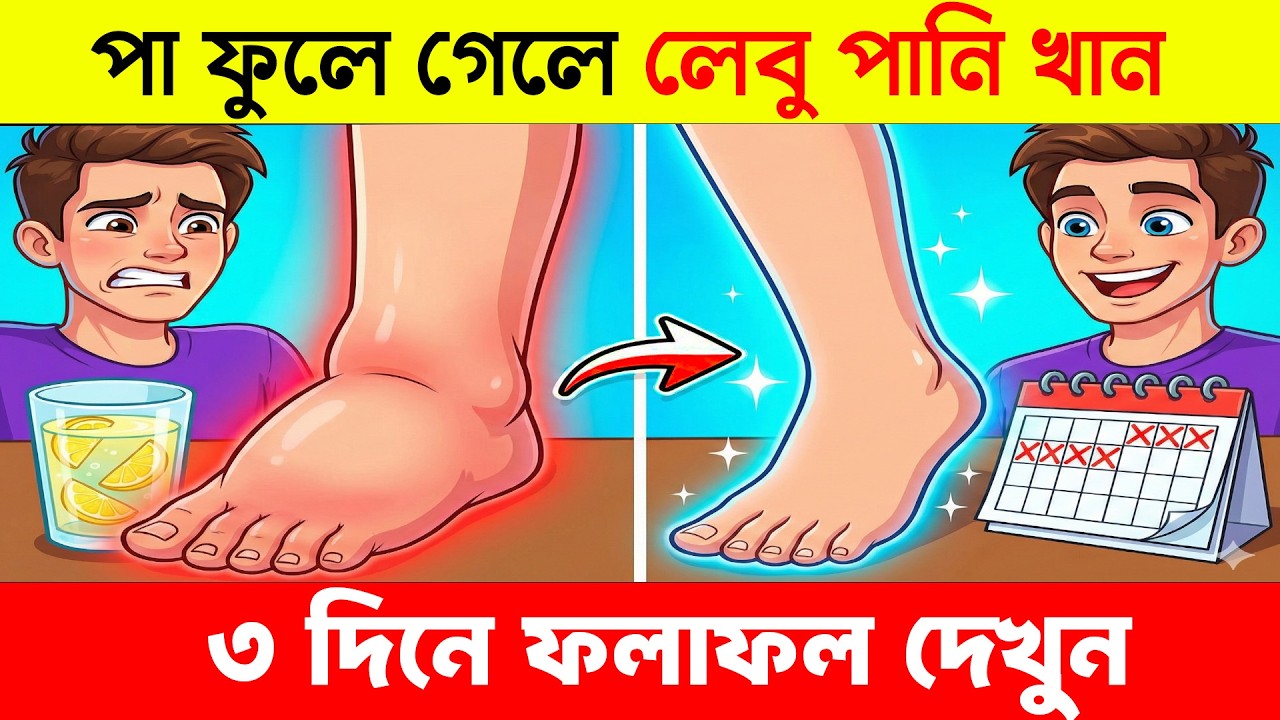 পা ফোলা দূর করার সহজ উপায় | লেবু পানির জাদুকরী গুণ || How Lemon Water Reduces Swollen Feet Fast