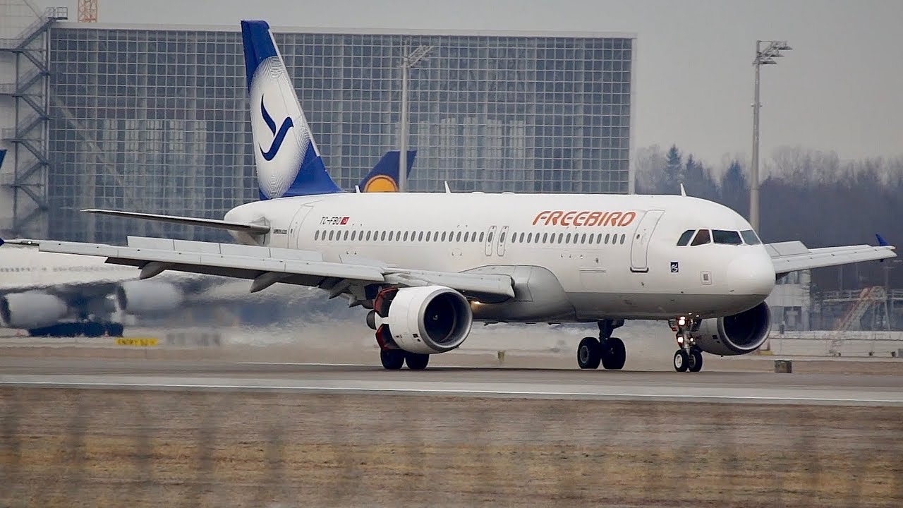Free Bird Airlines Airbus A320-214 Flight FH303 AYT-MUC TC-FBO arrival at Munich Airport