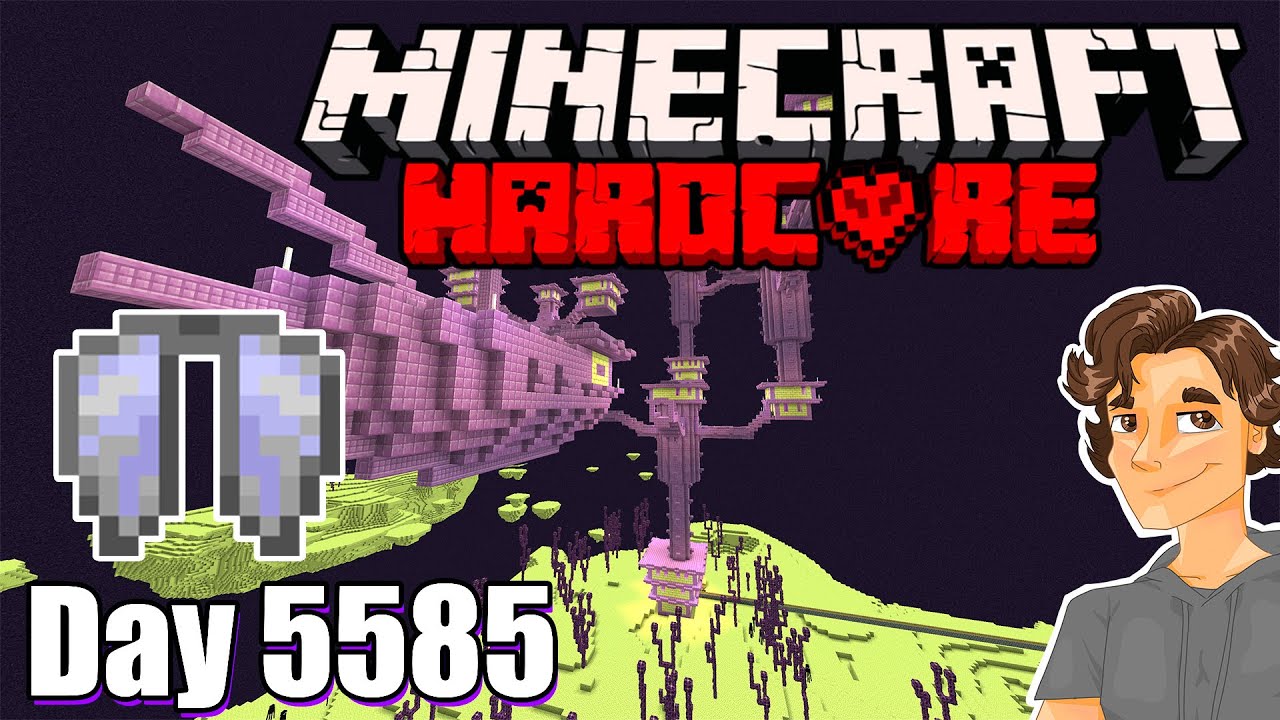 Elytra Hunting Quest For 100 Elytras! Minecraft Hardcore Day 5585!