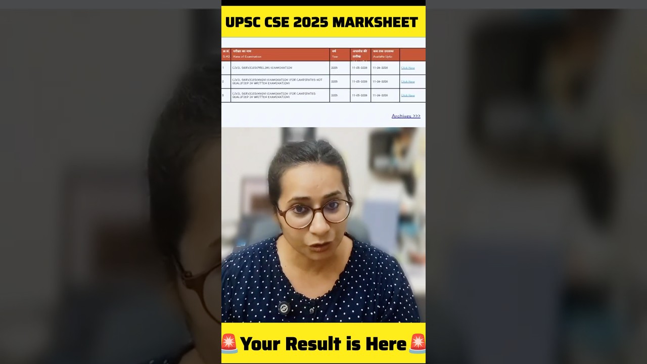UPSC CSE 2025 Marksheet Out | Important Update for Aspirants🚨 | UPSC Result 2025