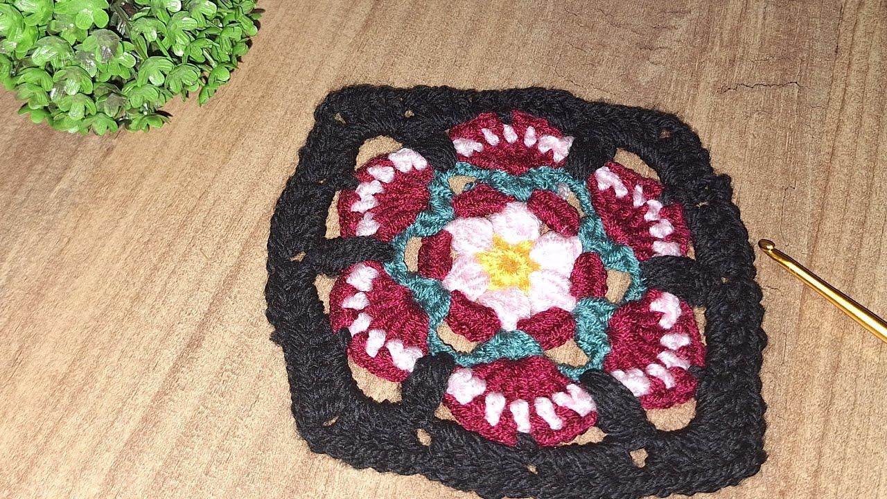 Kolay kare motif yapımı #crochet #knitting #keşfet #diy #youtubeturkiye #tığişi  #motif #handmade 