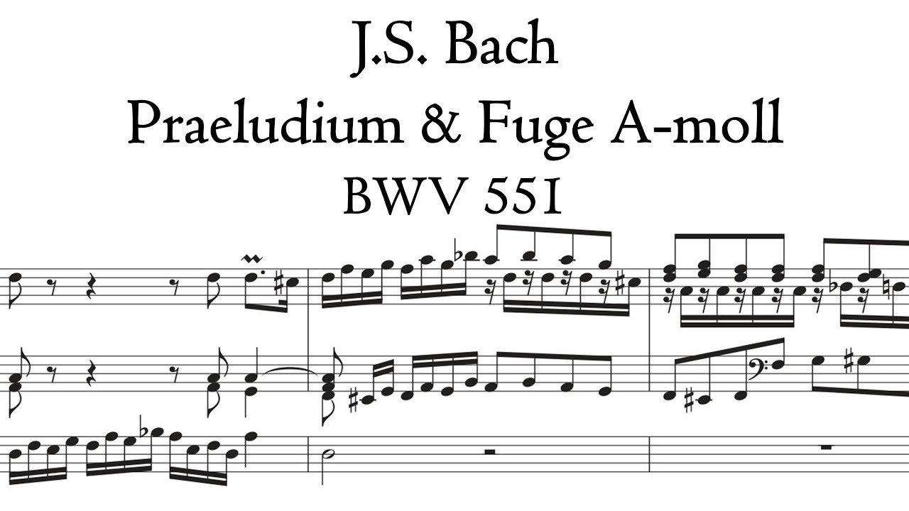 Bach - Praeludium & Fuge A-moll / A minor, BWV 551 - 'Bach' organ, Arnstadt, Hauptwerk