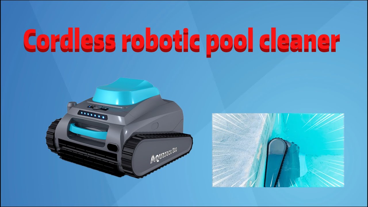 Cordless Robotic Pool Cleaner (AQUAJACK 800) Working: Climbing Wall, Cleaning Floor and Waterline