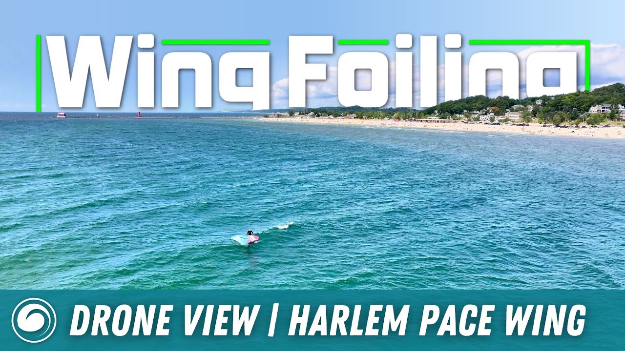 Wing Foiling Freeride | Lake Michigan Swells | Drone View