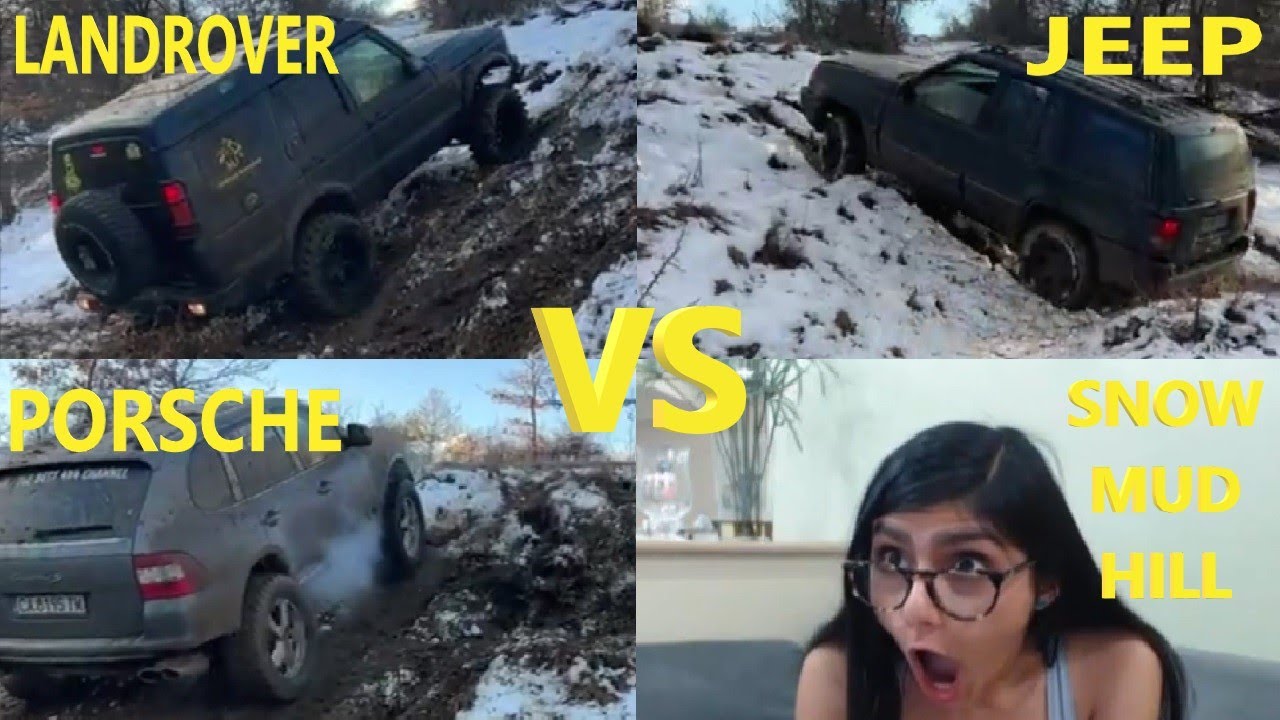 Jeep vs Land Rover vs Porsche Off Road vs Snow and Mud Hill