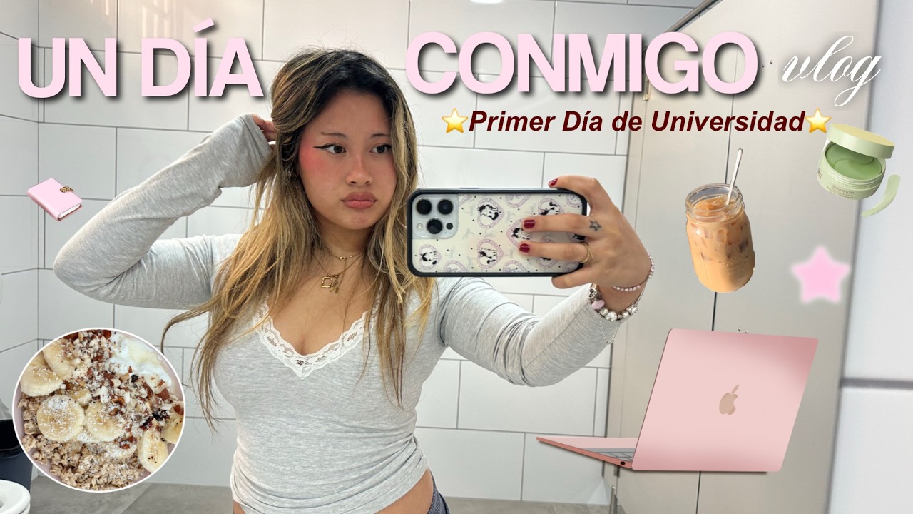 ♡VLOG: un DÍA PRODUCTIVO conmigo 🧸✧₊⁺ | primer día de universidad 🎀💻⭐️ ⋆˚𝜗𝜚˚⋆