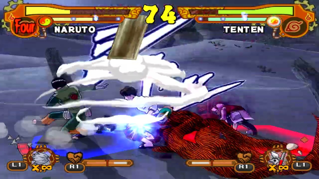 Naruto (Four Tailed) vs Tenten - Naruto Shippuden Ultimate Ninja 5