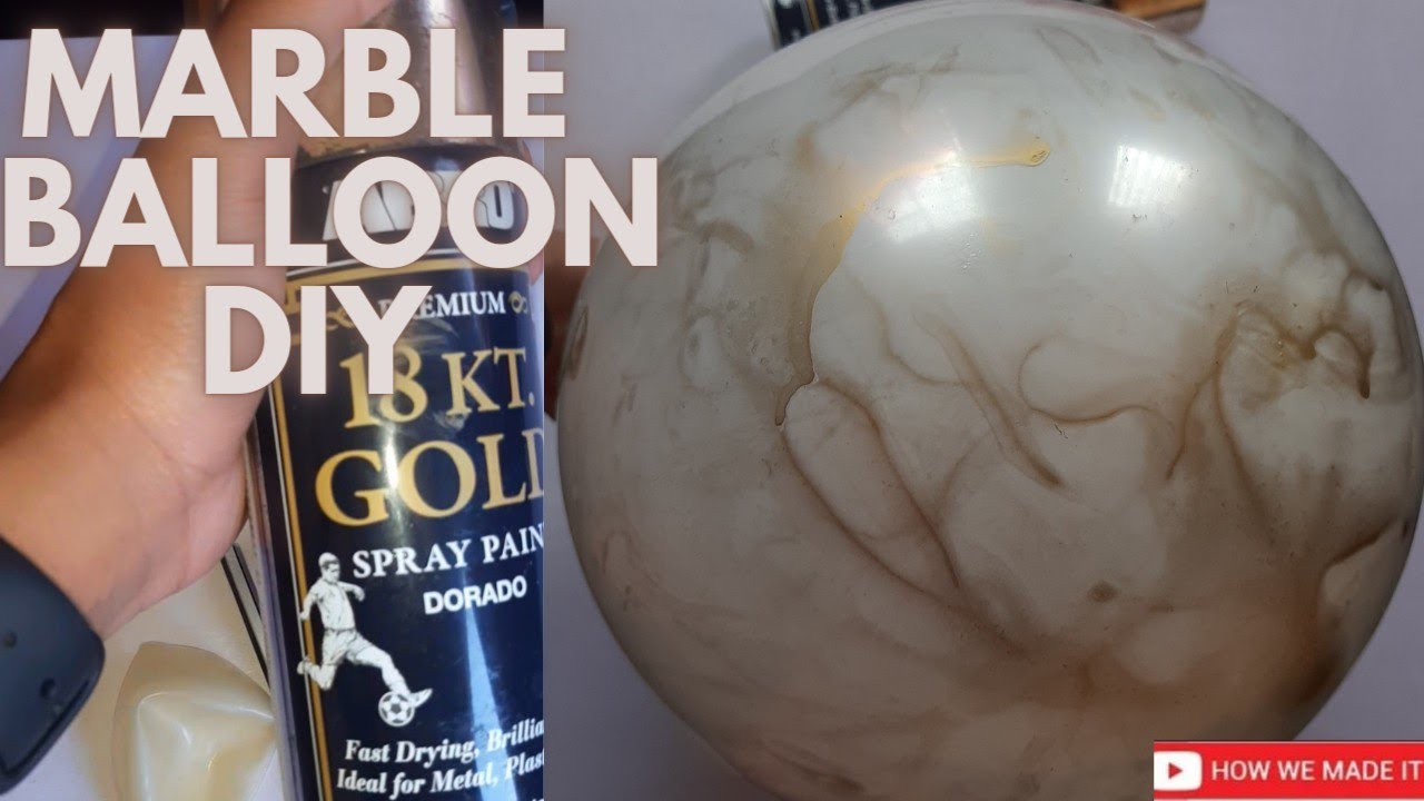 MARBLE BALLOON DIY | Double stuffed balloons and spray paint