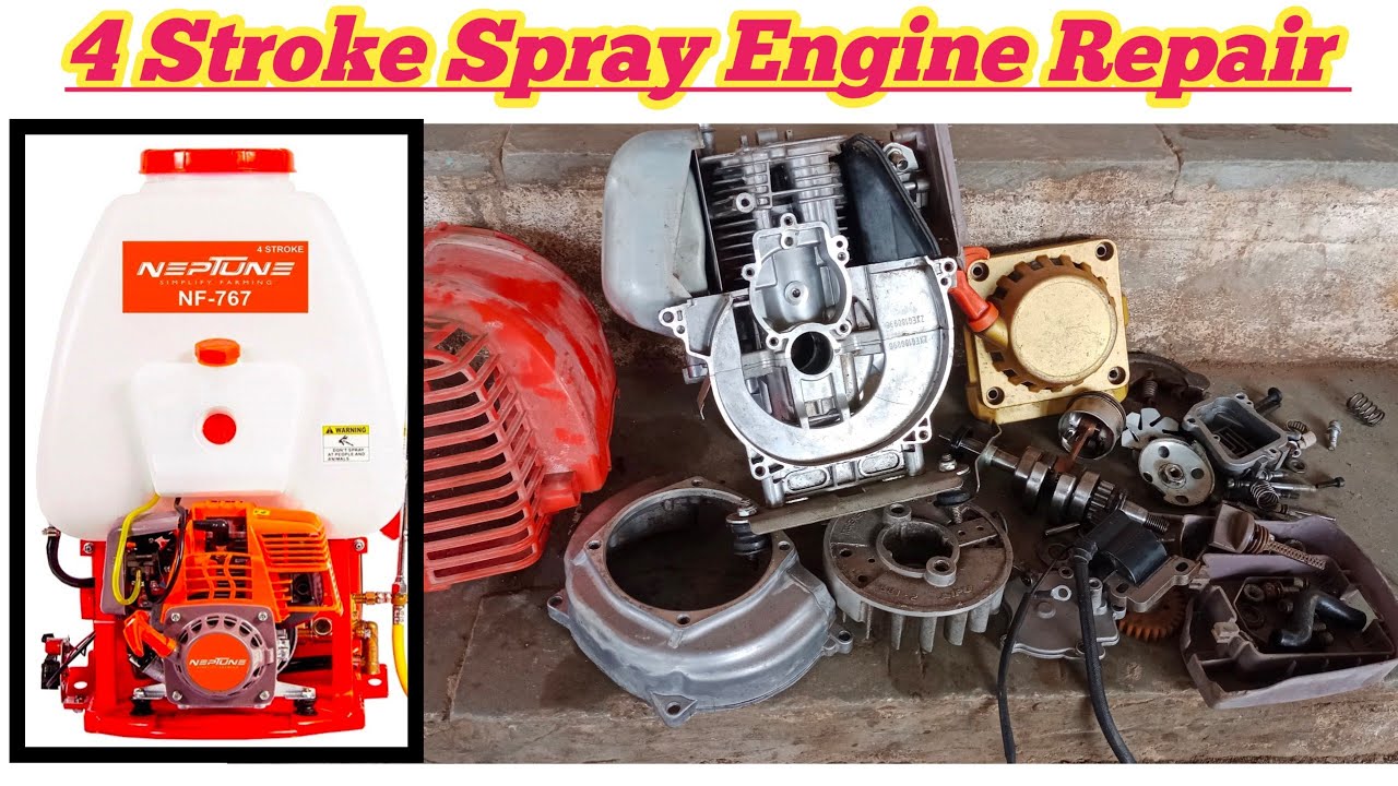 4 stroke spray pump full engine rebuild guide 4 स्ट्रोक स्प्रे पंप इंजीन रिपेअर #agriculture #spray