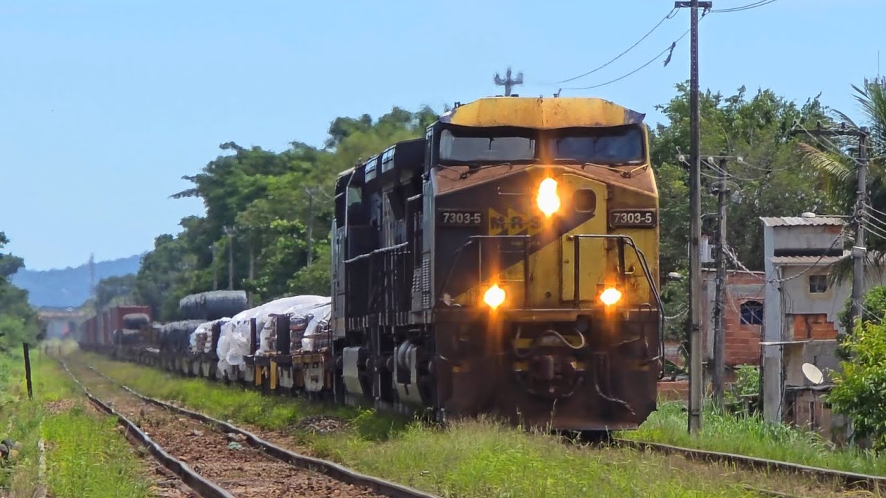Trem de Carga Geral e Carvão cruzando em Itaguaí - RJ