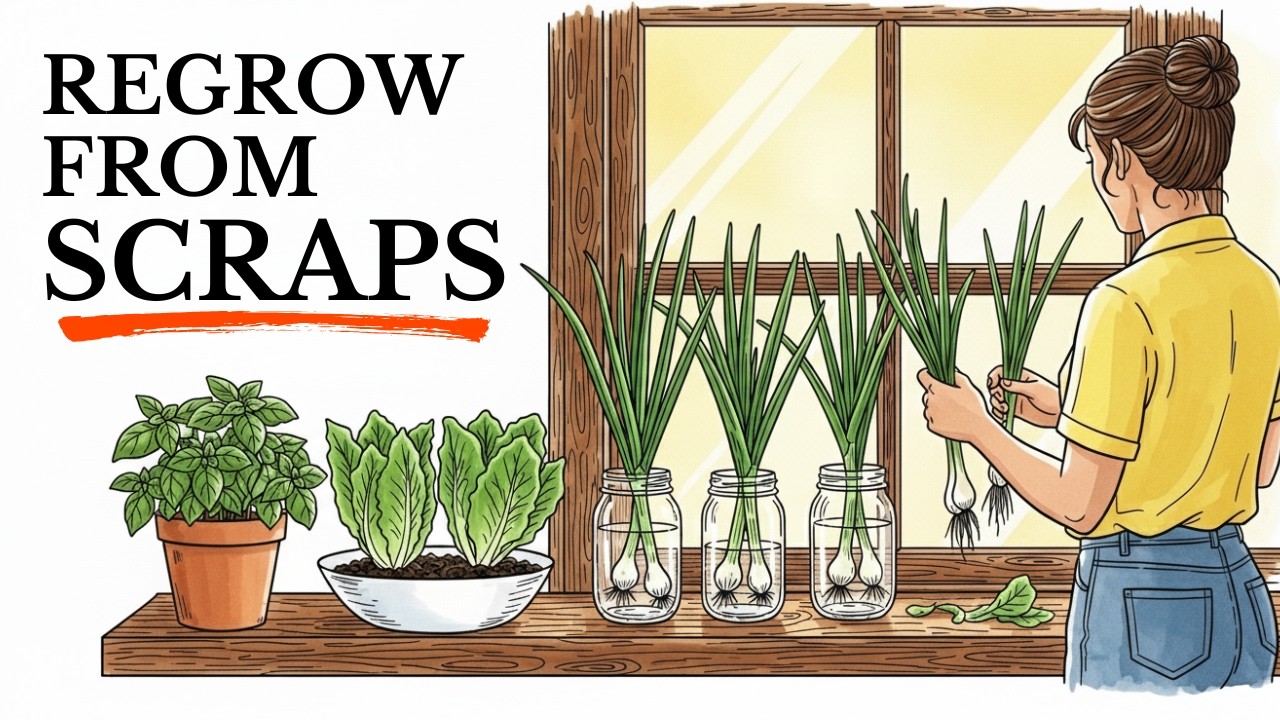 Grow FREE Vegetables All Year from Scraps (Easy Regrow System)