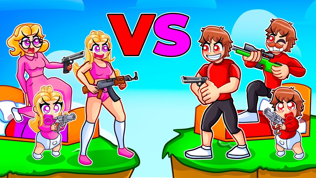 Techy Family Vs Emma Family In Fortnite Bed Wars...
