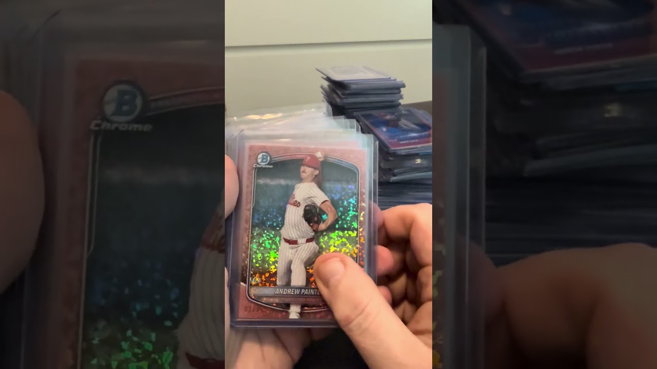 2nd half of jeffmn ungraded raw Andrew Painter collection Bowman Chrome Auto Leaf Panini Phillies 