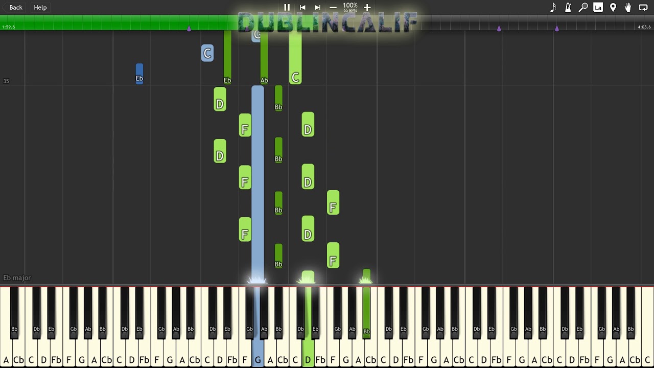 The Legend of Zelda Breath of the Wild - Zora's Domain (Night) Theme Piano Tutorial Synthesia