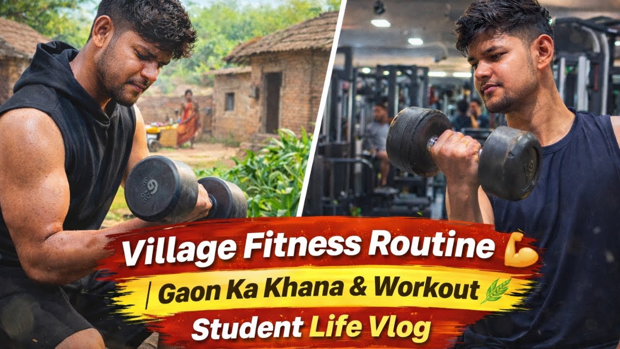 Village Fitness Routine 💪 | Gaon Ka Khana & Workout | Student Life Vlog