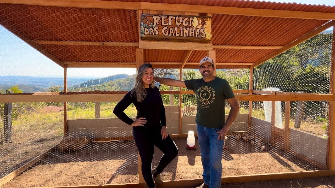 COLOCAMOS A TELA NO GALINHEIRO E SOLTAMOS OS PINTINHOS