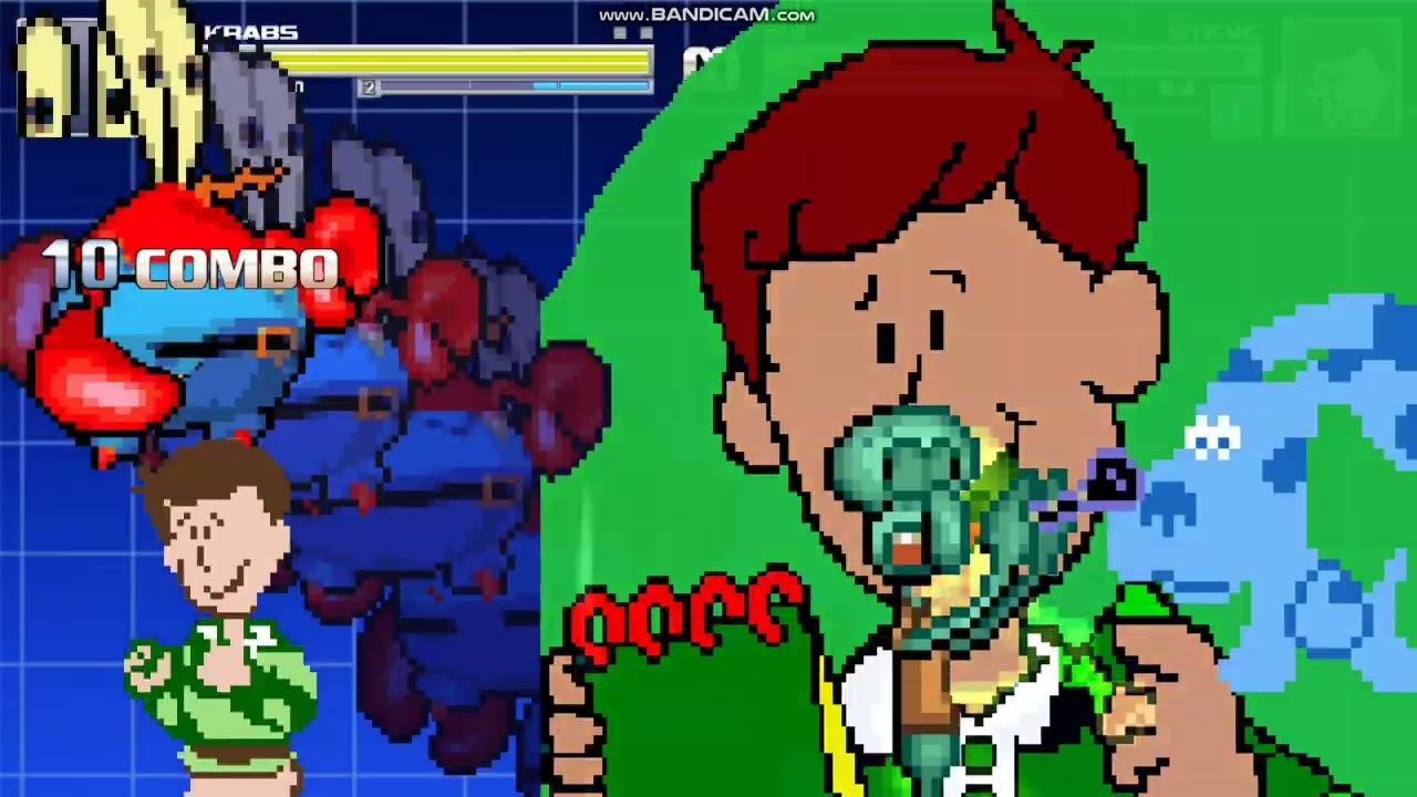 TIB MUGEN: Mr. Krabs (Me) & Squidward vs Steve & Blue