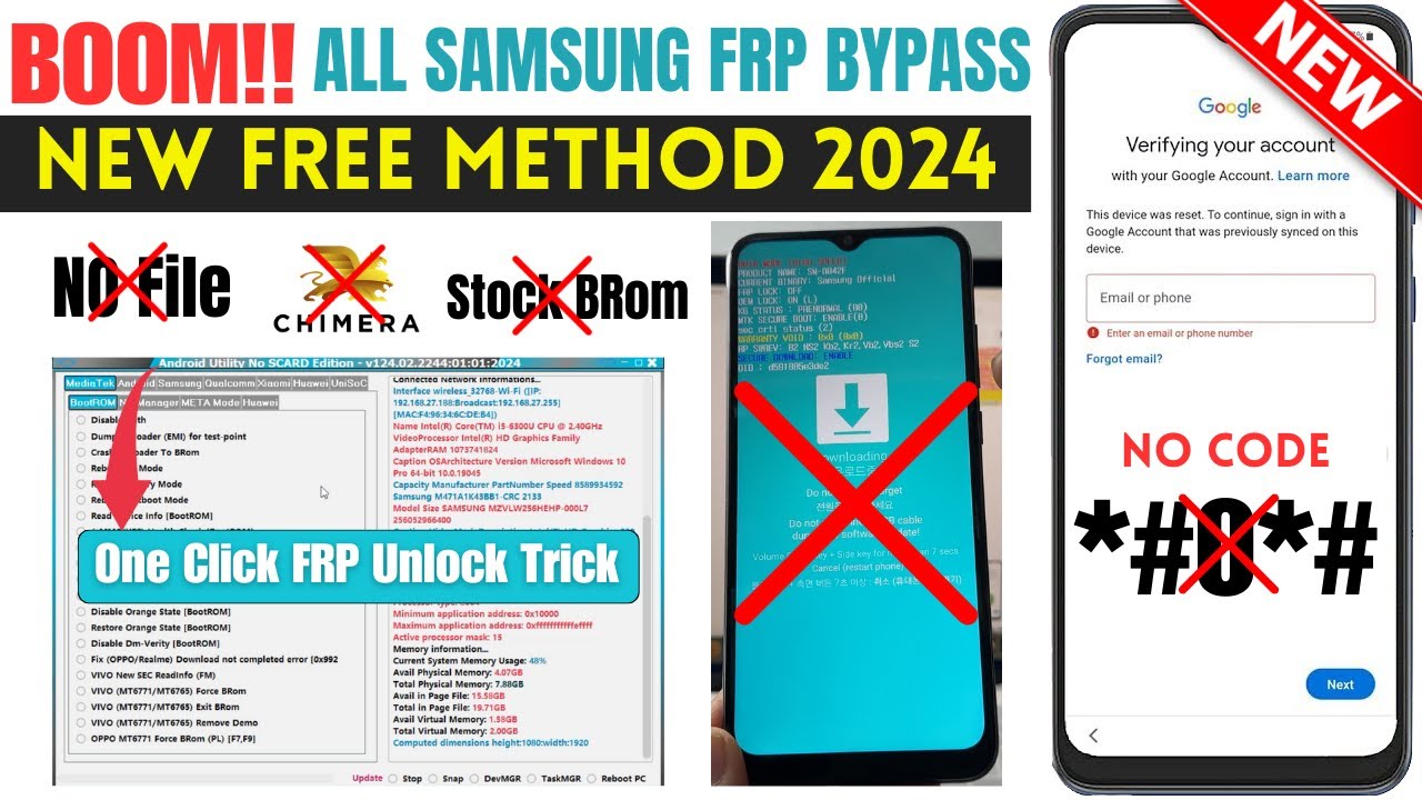 BOOM!! SAMSUNG FRP BYPASS ANDROID 14/13/12, NEW TRICK FREE METHOD 2024
