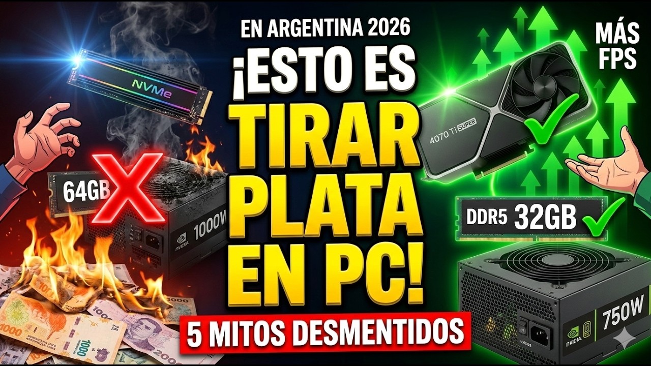 NO TIRES LA PLATA: 5 Mitos que te hacen gastar de más en tu PC (2026)