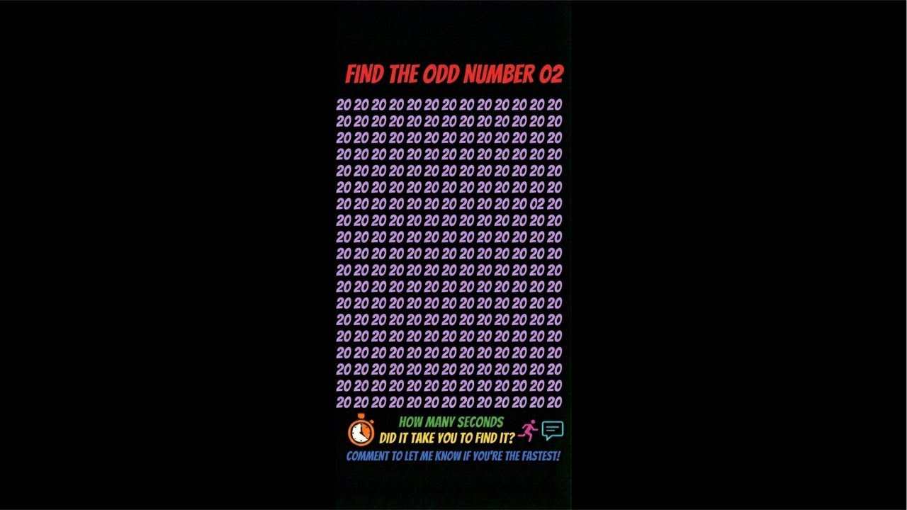 Find the Odd Number "02" in 20 Seconds 🧐 Eye Test & Brain Game 🧠 Dimag Ka Khel