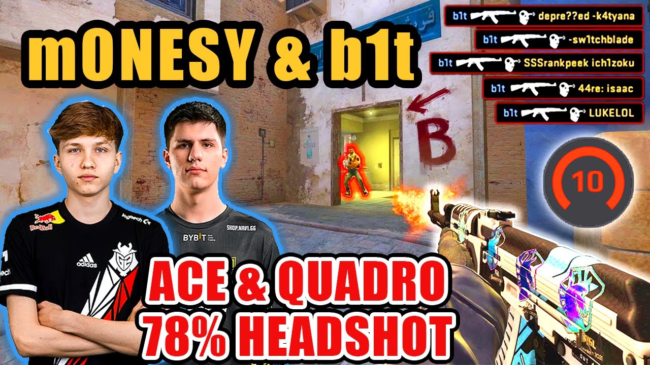 m0NESY & b1t FACEIT Mirage DUAL POV Highlights // Ace & Quadro ~ b1t 78% HS