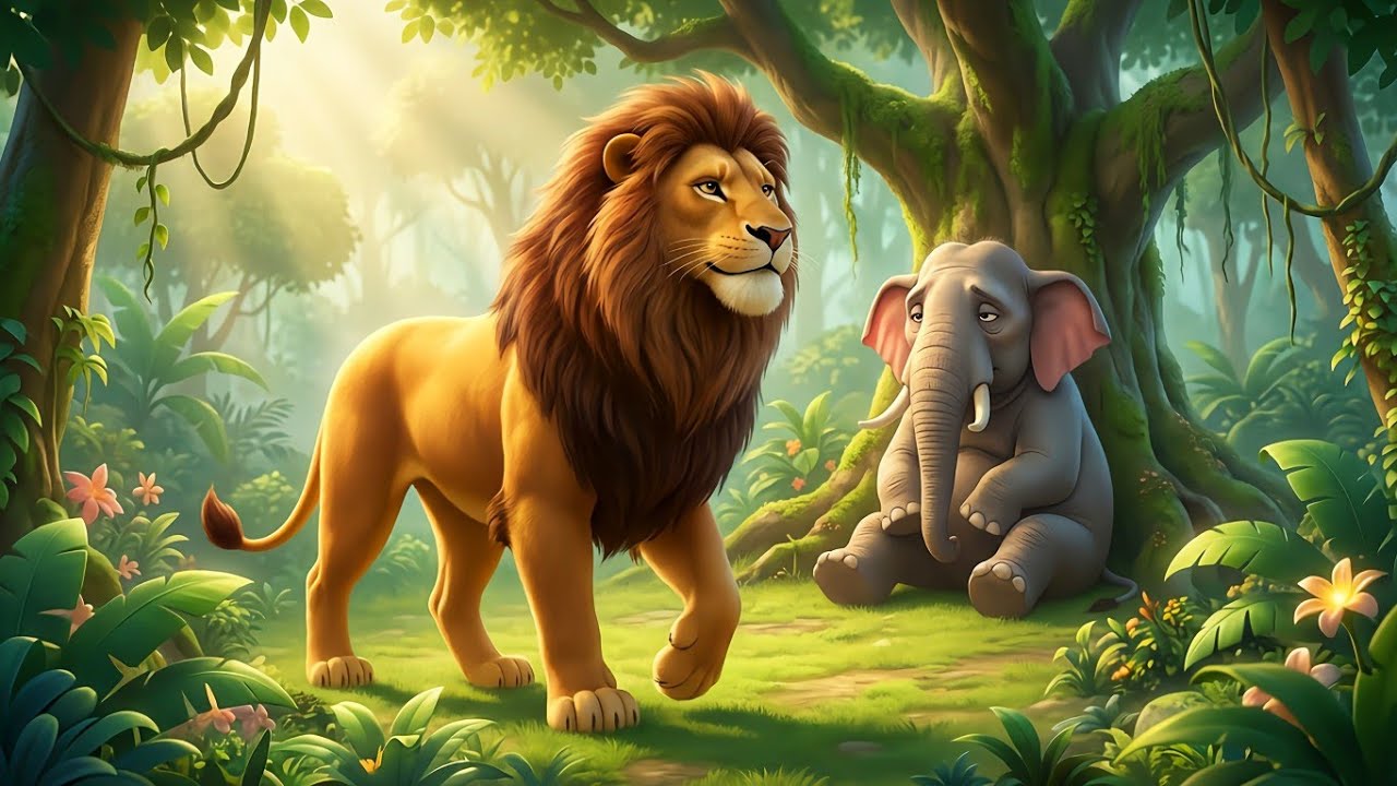 घमंडी शेर और बीमार हाथी 🦁🐘 | Moral Story | दयालु हाथी ने क्या किया? | Jungle Story 