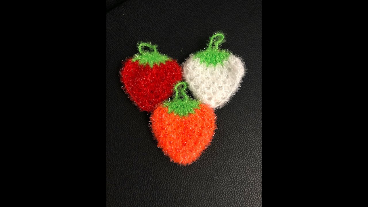Eponge fraise lavable au crochet @Alextitia Tuto Crochet