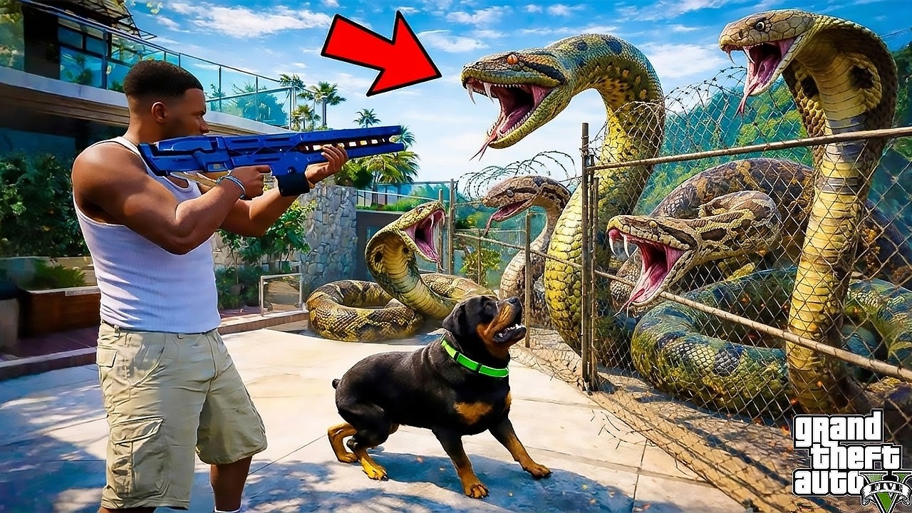 ФРАНКЛИН ҮЙІН МОНСТР ЖЫЛАНДАРДАН ҚОРҒАДЫ (GTA V)