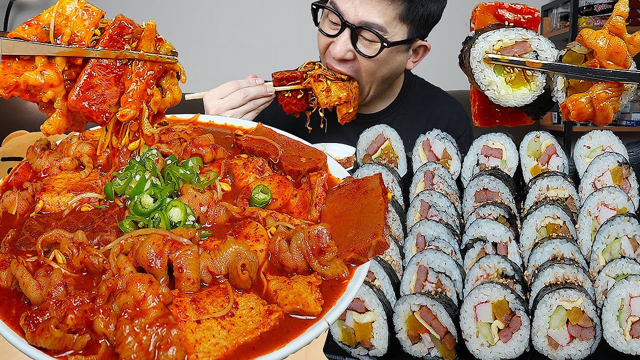 ASMR MUKBANGㅣSpicy Chicken Feet & GimbapㅣEATING SHOW