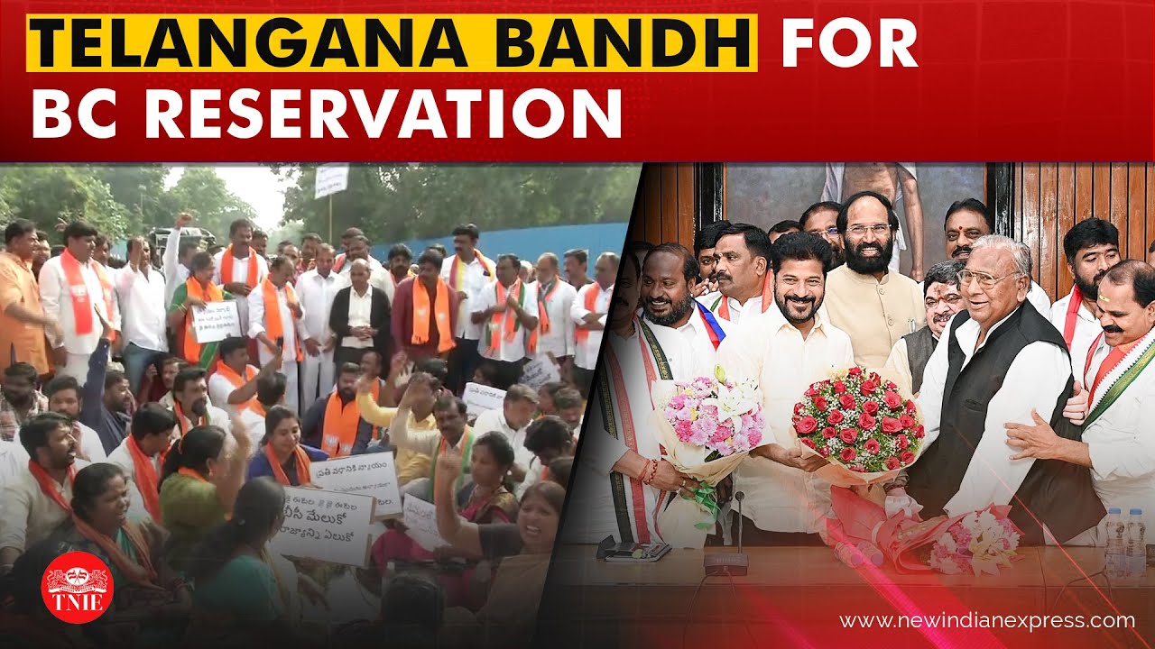 Telangana politicians protest statewide for 42% BC reservation across party lines